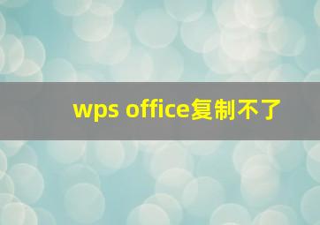 wps office复制不了